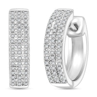 Diamond Earrings in 14K RG and Rhodium Over Sterling Silver 0.25 ctw
