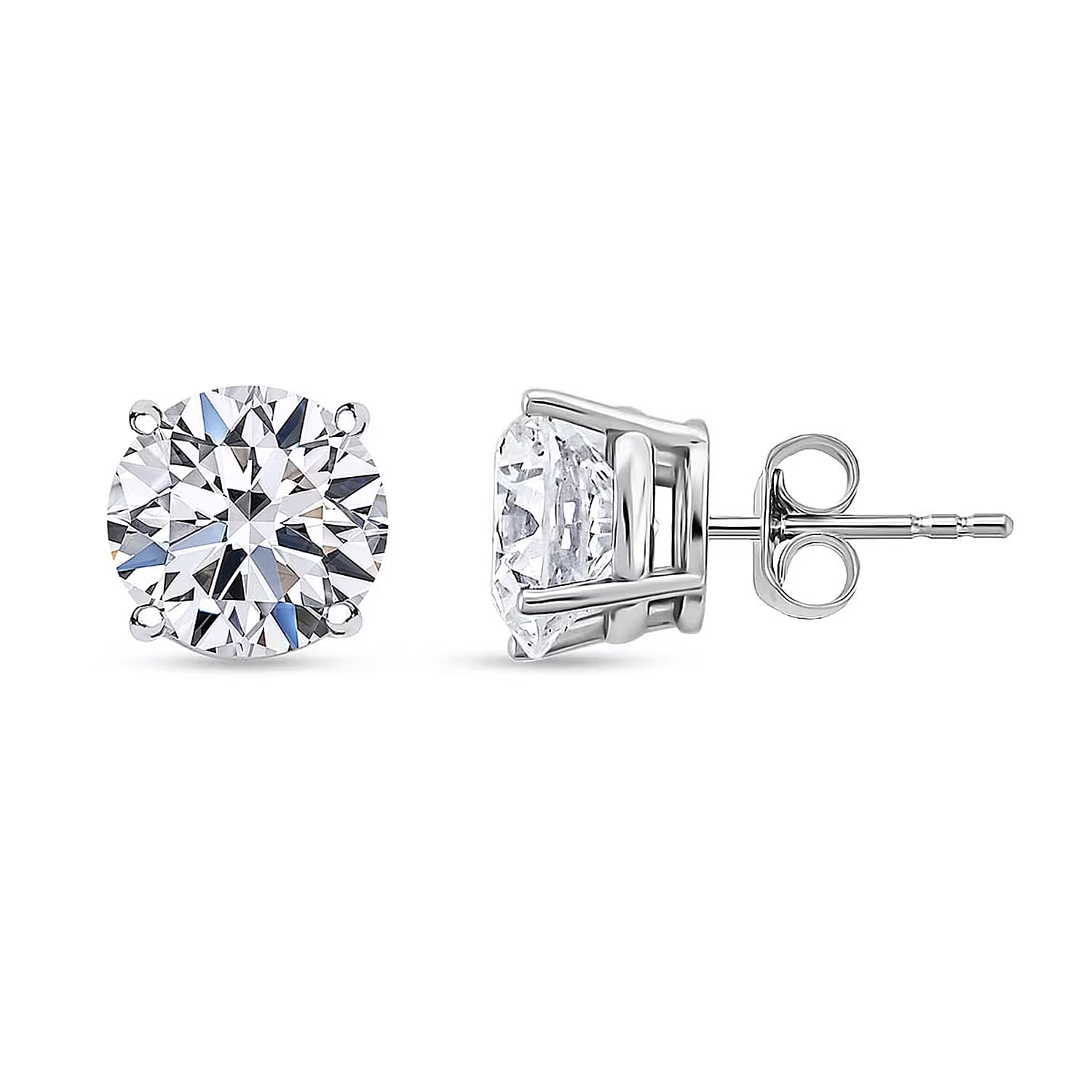 Luxuriant Lab Grown Diamond VVS2 4.00 ctw Stud Earrings in 14K White Gold