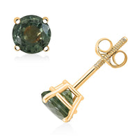Doorbuster 14K Yellow Gold AAA Red Sapphire Screw Post Earrings 1.10 ctw
