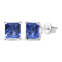 AAAA Tanzanite Solitaire Stud Earrings in 950 Platinum 2.60 ctw