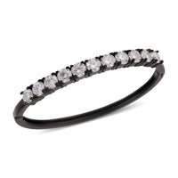 One Time Only Cuff Bangle Bracelet in ION Plated Black Stainless Steel (7 In)