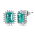 D'Joy Emeraldine Quartz (Triplet) and White Zircon 3.00 ctw Earrings in Platinum Over Sterling Silver - Sticky add to cart bar