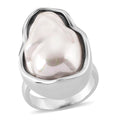 White Shell Pearl Ring in Stainless Steel (Size 10.0) - Sticky add to cart bar