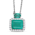 D'Joy Emeraldine Quartz (Triplet) and White Zircon 7.00 ctw Necklace in Platinum Over Sterling Silver 20 Inches - Sticky add to cart bar