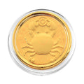 24K Yellow Golden Fortune Crab Zodiac Coin Bar with Rainbow Line 100mg - Sticky add to cart bar