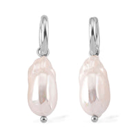 White Shell Pearl Earrings in Stainless Steel 8355247