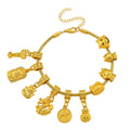 10 Chinese Symbol Charms Bracelet in Goldtone With Extender Chain (7.5-9.5 Inches) - Sticky add to cart bar