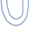 Blue Glow in Dark Beaded Necklace in Stainless Steel 340.00 ctw (34 Inches) - Sticky add to cart bar