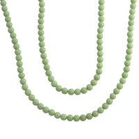 Blue Glow in Dark Beaded Necklace in Stainless Steel 340.00 ctw (34 Inches)