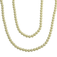 Blue Glow in Dark Beaded Necklace in Stainless Steel 340.00 ctw (34 Inches)