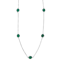 D''Joy Green Onyx Necklace (30 Inches) in Platinum Over Sterling Silver 20.85 ctw