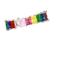 Simulated Multi Color Diamond Eternity Ring in Silvertone (Size 10.0) 3.75 ctw - Sticky add to cart bar