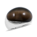 Calvin Klein Brown Dyed Agate 6.00 ctw Ellipse Ring in Stainless Steel (Size 6.0) - Sticky add to cart bar