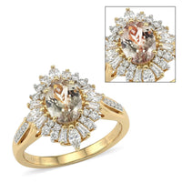 D'Joy Premium Santamaria Aquamarine, Moissanite Ring in Rhodium Over Sterling Silver (Size 7.0) 2.00 ctw