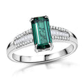 Luxoro 14K White Gold AAA Pirineu Lagoon Tourmaline, Diamond (I2) (0.21 cts) Ring (Size 10.0) 2.10 ctw - Sticky add to cart bar
