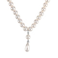 White Shell Pearl Drop Necklace (20 Inches) in Stainless Steel - Sticky add to cart bar