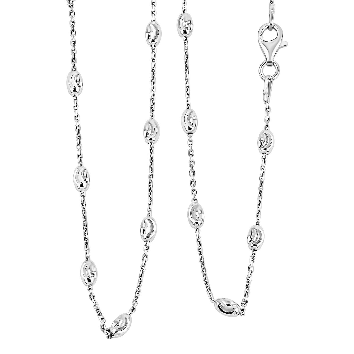 Sterling Silver Over the Moon Necklace 18 Inches 4.3 Grams
