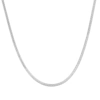 Sterling Silver Criss Cross Herringbone Chain Necklace (18 Inches) (3.40 Grams)