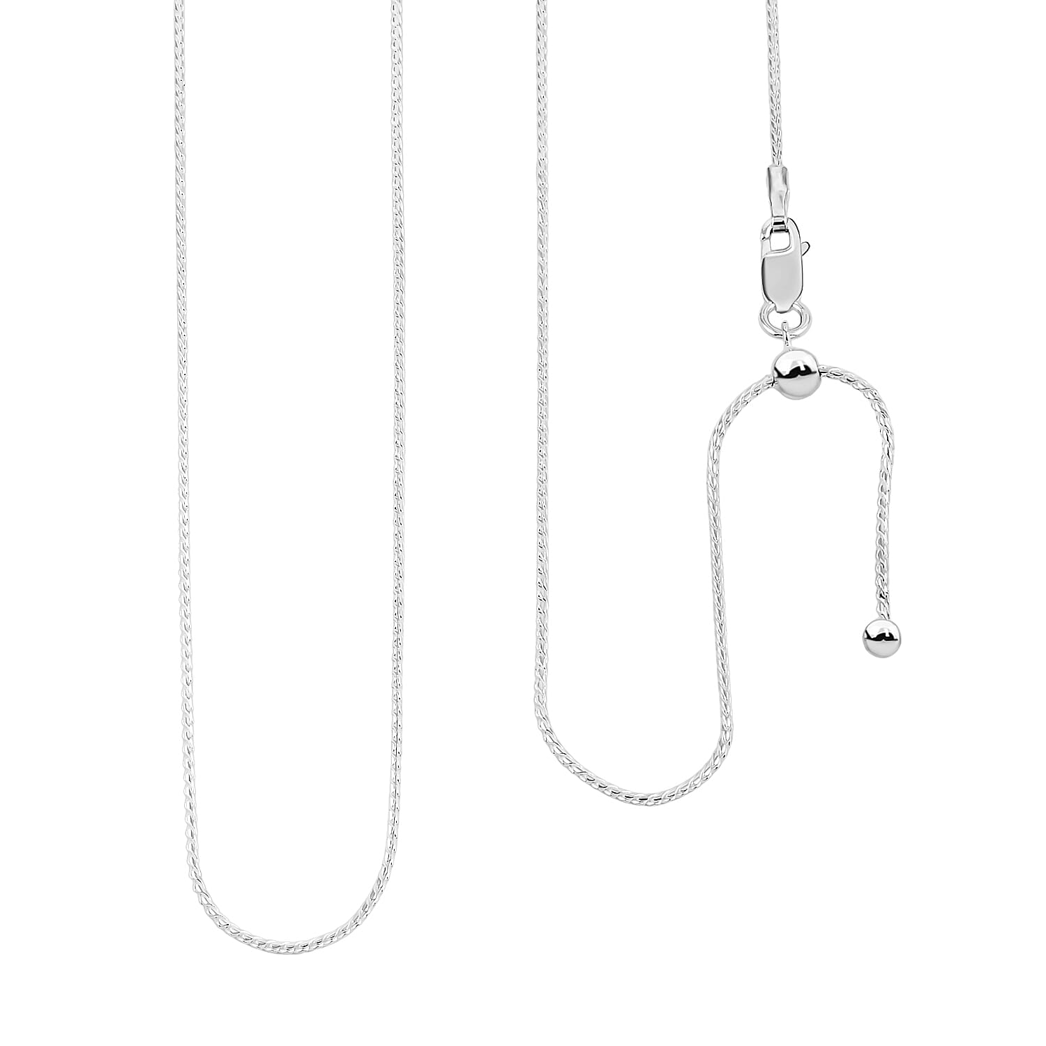 Fancy Link Chain Necklace in Sterling Silver 18-24 Inches 3.50 Grams
