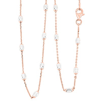 14K Rose Gold Over Sterling Silver Over the Moon Necklace 18 Inches 4.30 Grams
