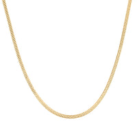 14K YG Over Sterling Silver Criss Cross Herringbone Chain Necklace (18 Inches) (3.40 Grams)