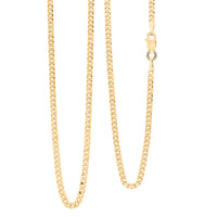 Flat Cuban Chain Necklace in 14K Yellow Gold Over Sterling Silver 4.10 Grams 24 Inches