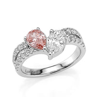 Luxuriant Lab Grown Pink Diamond (IR) and Lab Grown Diamond VS2 2.00 ctw Ring in 14K White Gold 4.10 Grams