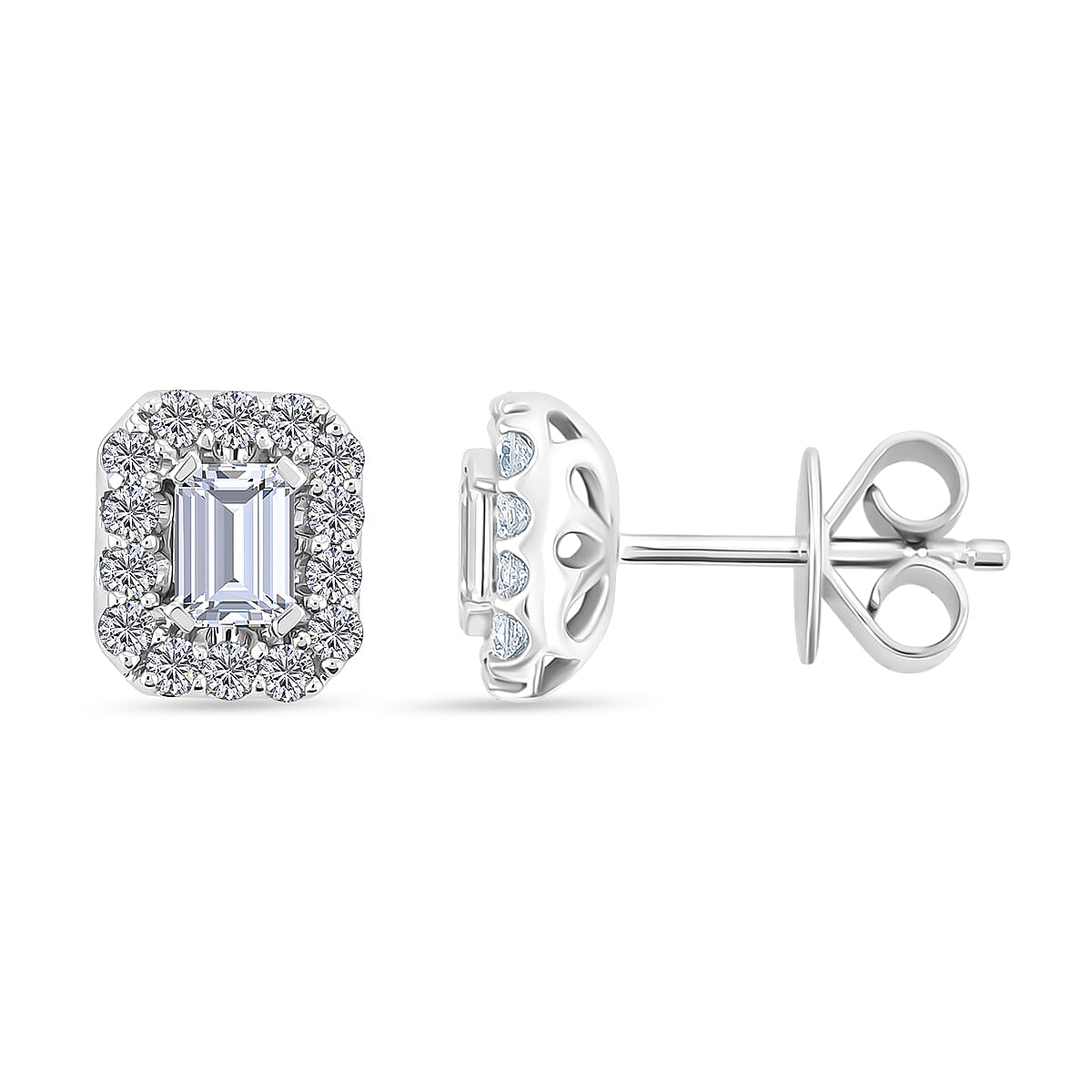 Modani White Diamond F VVS2 1.00 ctw Earrings in 14K White Gold