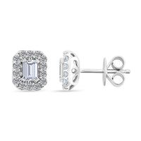 Modani White Diamond F VVS2 1.00 ctw Earrings in 14K White Gold