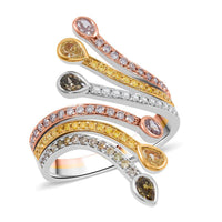 Modani 14K Tri-Color Gold Multi Color Diamond (SI) Ring (Size 10.0) (4.65 g) 1.23 ctw