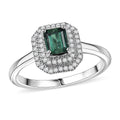 D'Joy Premium Pirineu Lagoon Tourmaline, Moissanite Ring in Rhodium Over Sterling Silver (Size 6.0) 1.25 ctw - Sticky add to cart bar