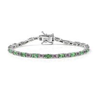 D'Joy Premium Radiant Ember Garnet, Multi Gemstone Bracelet in Rhodium Over Sterling Silver (7.25 In) 6.85 ctw