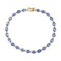 Luxoro 10K Yellow Gold AAA Ceylon Blue Sapphire Blue Majesty Tennis Bracelet (7.25 In) 10.50 ctw - Sticky add to cart bar