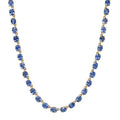 Luxoro 10K Yellow Gold AAA Ceylon Blue Sapphire Majesty Tennis Necklace (18 Inches) (11.65 g) 25.40 ctw - Sticky add to cart bar