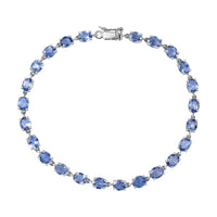 Luxoro 10K Yellow Gold AAA Ceylon Blue Sapphire Blue Majesty Tennis Bracelet (7.25 In) 10.50 ctw