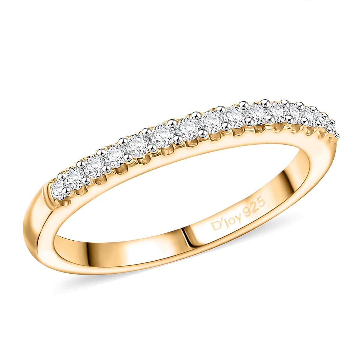 D'Joy Moissanite Ring in 18K Vermeil YG Over Sterling Silver (Size 10.0) 0.30 ctw