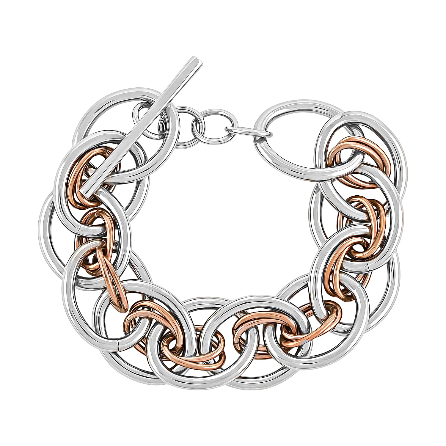 Calvin Klein ION Plated RG and Stainless Steel Forward Bracelet (7.00 In)