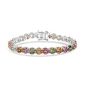 D'Joy Premium Multi-Tourmaline Bracelet in Rhodium Over Sterling Silver (6.50 In) 7.00 ctw - Sticky add to cart bar