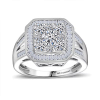 Luxuriant Lab Grown Diamond (G-H, SI) Ring in Rhodium Over Sterling Silver (Size 10.0) 2.00 ctw