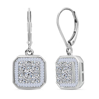 Luxuriant Lab Grown Diamond Earrings in Rhodium Over Sterling Silver 2.00 ctw