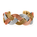 Handmade Criss Cross Cuff Bracelet in Tritone - Sticky add to cart bar