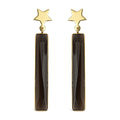 Brazilian Smoky Quartz Rectangle Dangle Earrings in Goldtone - Sticky add to cart bar