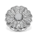 D'Joy Simulated Diamond Floral Ring in Rhodium Over Sterling Silver (Size 10.0) 0.65 ctw - Sticky add to cart bar