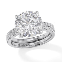 14K White Gold Luxuriant Lab Grown Diamond (F, VS2) Ring (Size 6.0) (5.50 g) 5.54 ctw
