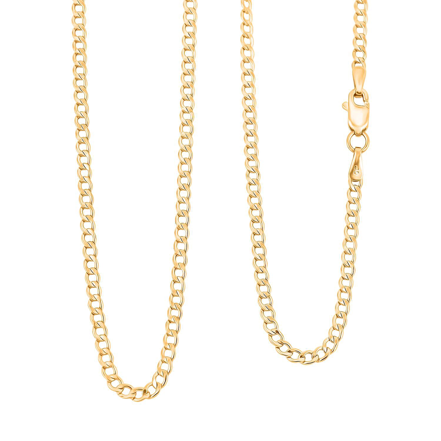 18K Yellow Gold 2mm Curb Chain Necklace 20 Inches 2 Grams