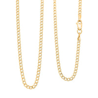 18K Yellow Gold 2mm Curb Chain Necklace 20 Inches 2 Grams