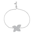 Simulated Diamond Flower Bracelet in Silvertone (Adjustable) 1.15 ctw - Sticky add to cart bar