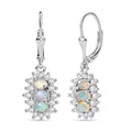 D'Joy Ethiopian Welo Opal, White Zircon Earrings in Platinum Over Sterling Silver 2.00 ctw - Sticky add to cart bar
