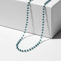 Certified & Appraised Luxoro AAA Lagoon Tourmaline Beaded 32 ctw Necklace 20 Inches in 10K White Gold - Sticky add to cart bar