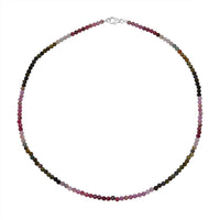Multi-Tourmaline 50.00 ctw Necklace (18 Inches) in Sterling Silver